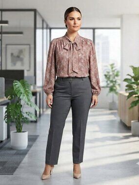 Max Studios Floral Muave  Vneck Blouse